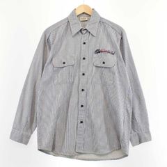 古着 90年代 FIVEBROTHER ストライプ柄 長袖 ワークシャツ USA製 メンズL ヴィンテージ/eaa287490