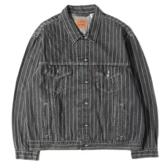 美品 Supreme シュプリーム ジャケット サイズ:XL Levis リーバイス ピンストライプ トラッカー デニムジャケット Pinstripe Trucker Jacket 18SS ブラック 黒 アウター ブルゾン コラボのサムネイル