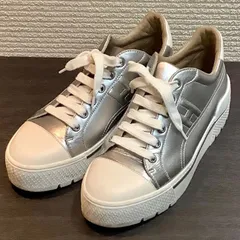 エルメス ヴォルテージ Hエンボス ロゴ刻印 レザー 厚底スニーカー ボルテージ エルメス ボルテージ ヴォルテージ Hエンボス ロゴ刻印 レザー 厚底