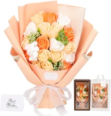 新品 ソープフラワー花束 母の日プレゼント， 誕生日プレゼント ソープフラワー バラ グラデーション 花束 ブーケ 薔薇造花 女性 人気ギフト ドライフラワー インテリア 結婚記念日 父の日 敬老の日 昇進 転居 彼女 送別会 退職感謝 お礼 バラの花束 ロー