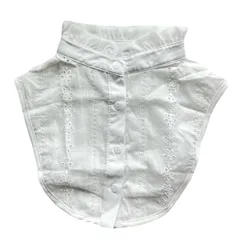 つけ襟 付け襟 アジャスター紐付き ズレにくい刺繍  おしゃれ レース 白 ホワイト 無地 きれいめ レイヤード 重ね着 重ね着風 シャツ シンプル かわいい 送料無料 匿名配送