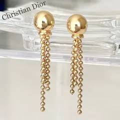 Christian Dior クリスチャンディオール　ピアス　ボールチェーンピアス　ゴールドカラー