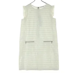 未使用 OPAQUE. CLIP オペークドットクリップ ノースリーブ ロングワンピース L ホワイト レース レディース 古着