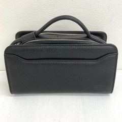 【美品】DAKS ダックス ダブルジップ セカンドバッグ レザー クラッチバッグ ブラック