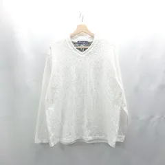 ◇ ⊇ UNION STATION ユニオンステーション フクレジャガード 縦柄 長袖 ロングTシャツ サイズL ホワイト メンズ E  【1503060040348】のサムネイル