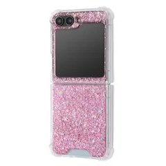 Galaxy Z Flip5 キラキラ ラメ 折りたたみ型 セパレート ハイブリッドケース/ピンク