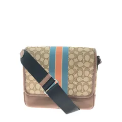 ▼▼COACH コーチ メンズ トンプソン スモール マップ バッグ シグネチャー ジャカード ウィズ ストライプ アウトレット C9366 ベージュ