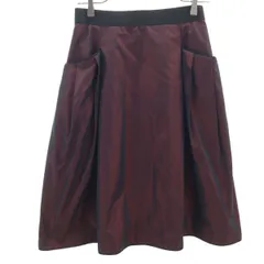 LANVIN LA COLLECTION ランバンコレクション 日本製 ミディスカート 38 レッド系 レディース 古着