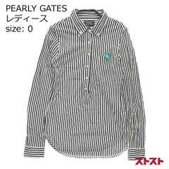 PEARLY GATES パーリーゲイツ 長袖ポロシャツ ストライプ ブラック系 0 [240001816171]#