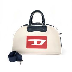 DIESEL ディーゼル  ボストンバッグ 良好  ベージュ×ネイビー PVC  ユニセックス 2WAY ショルダー bag 鞄 【中古】