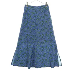 美品 green label relaxing グリーンレーベルリラクシング 花柄 ロングスカート 36 ブルー系 ユナイテッドアローズ レディース 古着