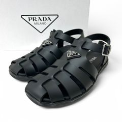 新品 PRADA トライアングル ロゴ フィッシャーマン ラバー サンダル プラダ ブラック