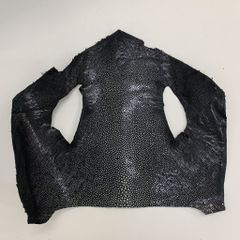 ハンドメイド★スティングレイ レザークラフト エイ革 ガルーシャ 天然皮革 130g 黒