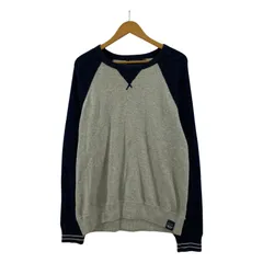 POLO RALPH LAUREN ポロ・ラルフローレン ラグラン ニットセーター sizeM/グレー×ネイビー