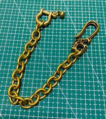 真鍮 燻し 丸小判 11㎜ ウォレットチェーン ヴィンテージ  ゴールド