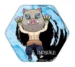 【中古】バッジ・ピンズ(キャラクター) 嘴平伊之助 「鬼滅の刃 トレーディング六角形和柄缶バッジ」