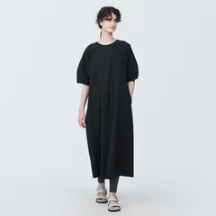 無印良品 2025年 完売品 プルオーバーワンピース ブラック 黒 オーガニックコットン