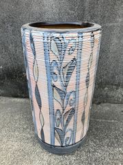 傘立て　陶器　大型植木鉢　柄　昭和レトロ　アンティーク　ヴィンテージ　インテリア　オシャレ家具【倉庫前引き取り値下げあり‼️】