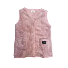 スリーパー キッズ ベビー 着る毛布 子供 ルームベスト もこもこ 冬 パジャマ フリースピンク