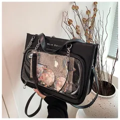 痛バッグ　推し活 　ミニトート　ブラック　ショルダー　２WAY　痛バ　ポケット