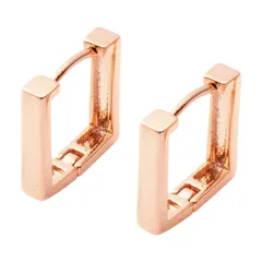 【ピンクゴールド×ピアス】[Cream dot. クリームドット公式] ピアス レディース  フープ 金属アレルギー ニッケルフリー 中折れ キャッチレス 開閉式 ミニマム スクエア 四角 大人 上品 エレガント きれいめ シンプル 