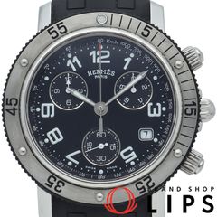 エルメス クリッパーダイバー クロノグラフ CL2.915  SS/ラバー レディース時計 ブラック 仕上げ済  美品 【中古】