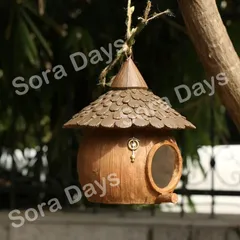 ガーデンオブジェ 鳥の巣 吊り下げ 鳥の家 バードハウス 屋外 おしゃれ かわいい インテリア 北欧 吊るす ナチュラル ガーデニング 飾り 冬 暖かい 巣箱 オブジェ 小鳥 巣 鳥グッズ ギフト 庭 ガーデン雑貨 吊り下げ式 可愛い 自然風 庭園装飾 庭用のサムネイル