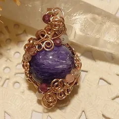 高品質　チャロアイト（１２ｍｍ）　ペンダント