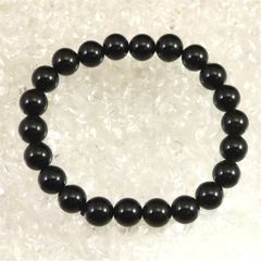 CS-0427-1天然本翡翠《本物保証》墨翠 黒翡翠 ブレスレット16.5cm 