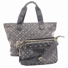クリスチャンオリビエ CHRISTIAN OLIVIER ハンドバッグ トート ショルダー 2点セット 財布 斜め掛け モノグラム 総柄 ナイロン グレー /GV ■GY99
