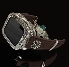 AppleWatchカスタム　フッ素ラバー　バンド　彫刻カバー　ケース　アップルウォッチ用　ベルト　44 45 46 49 SE 　Ultra 108