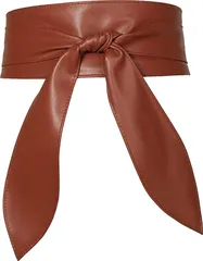 HARGIO サッシュベルト ウエストベルト レディース 幅広 太ベルト 茶色(ブラウン,  Free Size)