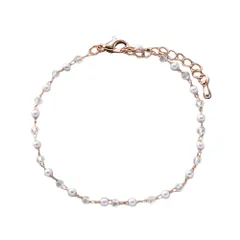 【ピンクゴールド × ワンサイズ】[Cream dot. クリームドット公式] ブレスレット レディース チェーン ステーション パール ビーズ 大人のサムネイル