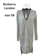 【未使用品】Burberry London グレーロングニットカーディガン