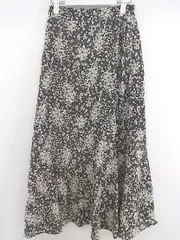 ◇ SENSE OF PLACE by URBAN RESEARCH 総柄 ロング フレア スカート サイズFree ブラック系 レディース P  【1301200002283】