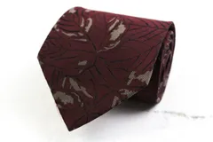 ソニアリキエル ブランド ネクタイ 総柄 リーフ柄 シルク 日本製 PO  メンズ ブラウン Sonia Rykiel 【中古】