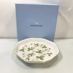 WEDG WOOD ウエッジウッド ワイルドストロベリー プレート 大皿 深皿　(管理番号：OKU10364/F2-60)