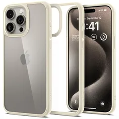【17年社歴の技術力】Spigen iPhone 15 Pro ケース クリア TPU バンパーケース 2重構造 米軍MIL規格取得 耐衝撃 すり傷防止 黄ばみ無し ワイヤレス充電対応 ウルトラ・ハイブリッド ACS06712 (サンド・ベージュ)