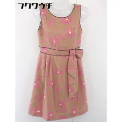 ◇ Chesty チェスティ 総柄 ノースリーブ 膝丈 ワンピース サイズ0 ブラウン系 レディース  【中古】 【1107220002711】