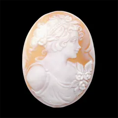 ✤シェルカメオ✤K14『花園の麗人』✤2ways 1000jewel_cameo-grl-b397