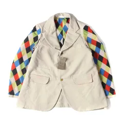 COMME des GARCONS コムデギャルソン ジャケット サイズ:M 23SS ハーレクインチェックスリーブ レイヤード ポリエステル縮絨 3B テーラードジャケット PK-J037 ポリ縮 変型 HOMME PLUS オムプリュス 日本製のサムネイル