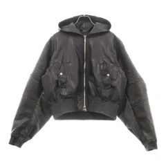 FILTH (フィルス) HOODED LEATHER BOMBER JACKET FL-FW24-BL01-BLK フェイクレザーボンバージャケット フーディ ブラック