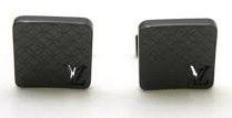 Louis Vuitton M65044 ブトンドゥマンシェット シャンゼリゼ AN1121 カフス スチール ブラック くすみ・汚れあり