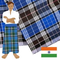 【商用可】インドのボトムズ ルンギ布「STITCHED（縫い合わせ済み）」77
