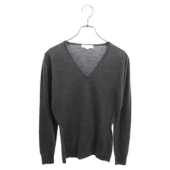JOHN SMEDLEY (ジョンスメドレー) Vネック ウール ニット 長袖セーター グレー レディース