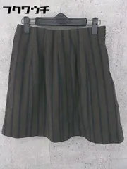 ◇ Mila Owen ミラ オーウェン ストライプ ミニ フレア スカート サイズ0 ブラウン系 ネイビー レディース 【中古】 【1002801075347】