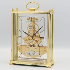 ヘルムレ 機械式置時計 月齢付き 時報チャイム付き 横スケルトン