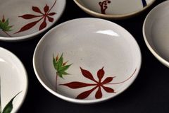 ほぼ新品》美品 陶あん 京焼 清水焼 白掛彩草花 色絵付け 陶葊 皿