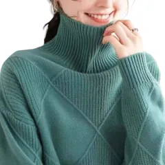 ☆ グリーン ☆ L ☆ セーター ニット 秋 冬 レディース かわいい als6620 セーター ニット 秋 冬 レディース ニットセーター タートルネック タートル ハイネック 厚手 プルオーバー 軽量 軽い ケーブル編み ショート丈 ショート 防寒 長袖
