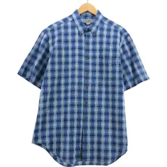 古着 80~90年代 エルエルビーン L.L.Bean シアサッカー 半袖 ボタンダウン チェックシャツ USA製 メンズL相当 ヴィンテージ/eaa543744